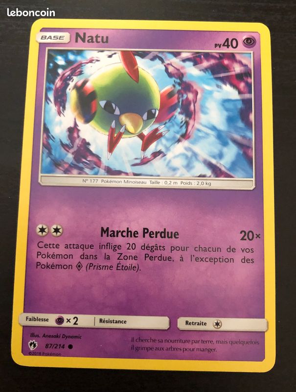 Carte Pokémon Natu - Tonnerre Perdu (image 1)