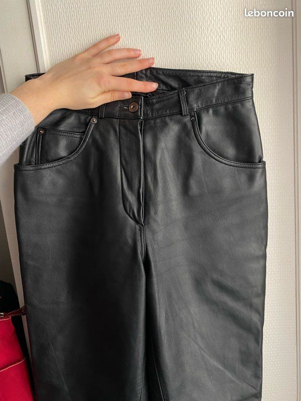 Pantalon Large Pantalon Cuir Femme Noir Radiology Centers Jean