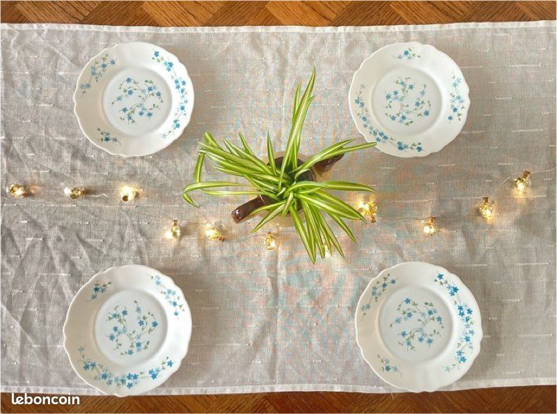 4 assiettes à dessert/entrée Arcopal - Modèle Veronica/Myosotis (image 3)