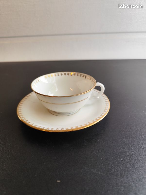 Tasse et sous-tasse Limoges doré (image 3)