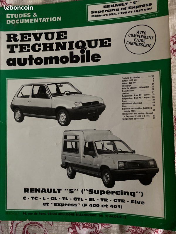 Revue technique automobile Renault Super 5 (image 1)