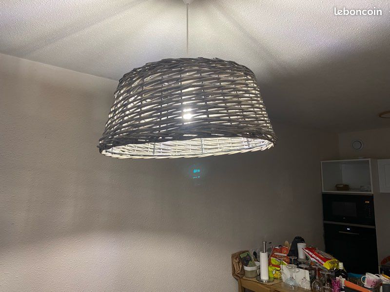 Suspension en osier + ampoule (image 2)