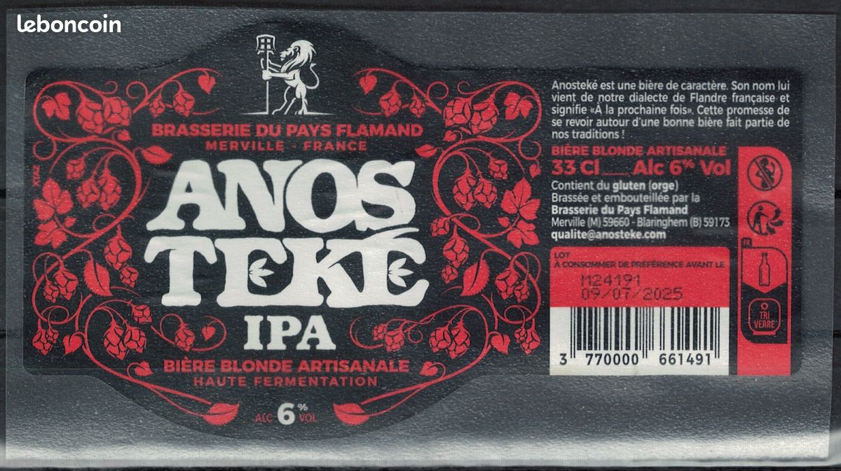 Étiquette De Bière Ancienne – Bock Des Quatre As, Collection, French Beer Label