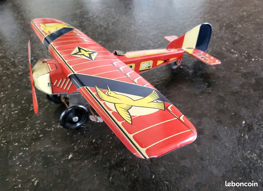 Avion MECAVION En Tôle Série BABY - Jouet Vintage - Très Bon état