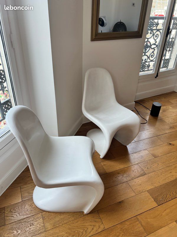 Chaise type Panton Verner blanc (image 2)