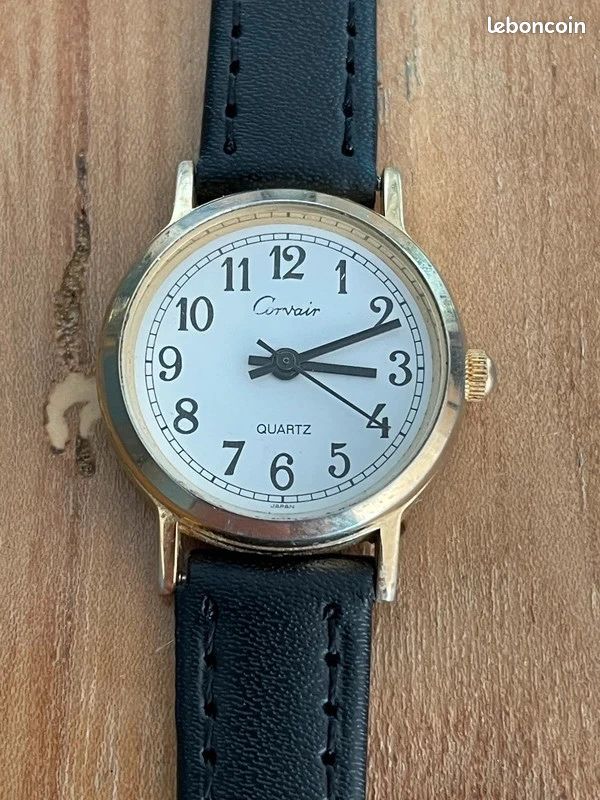 Montre Poche Quartz Vintage Luxe – Pendentif Bois D'Ébène & Marbre – Homme Femme – Chaîne Longue