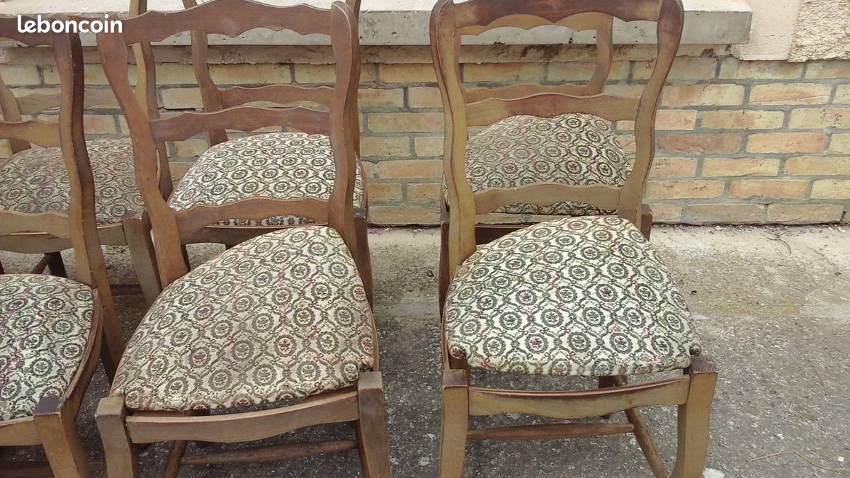 Chaises bois assise à restaurer (10 U) (image 2)