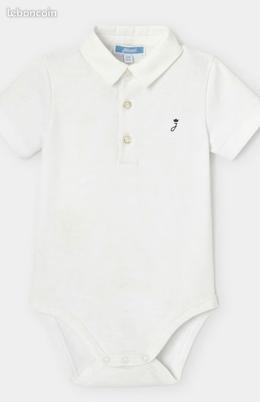 Tenue cérémonie Jacadi 24 mois 2 ans salopette lin gris souris body gilet blanc comme neuf (image 4)