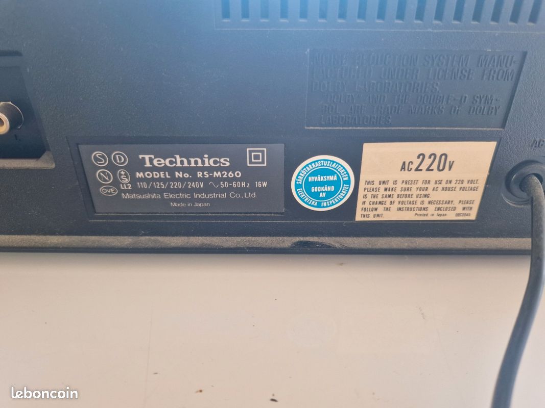 Lecteur k7 Technics RS-M260 - Photo, audio & vidéo