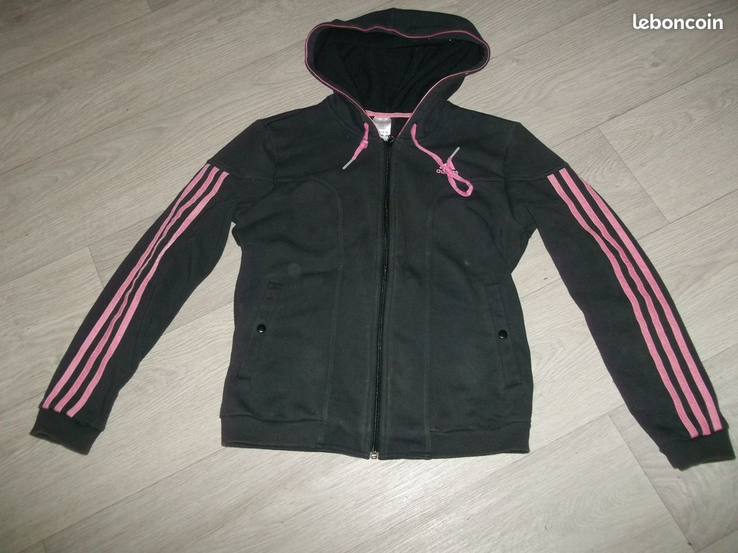Capuche Veste Adidas Grise Et Rose Adidas Sweat Capuche A Bandes