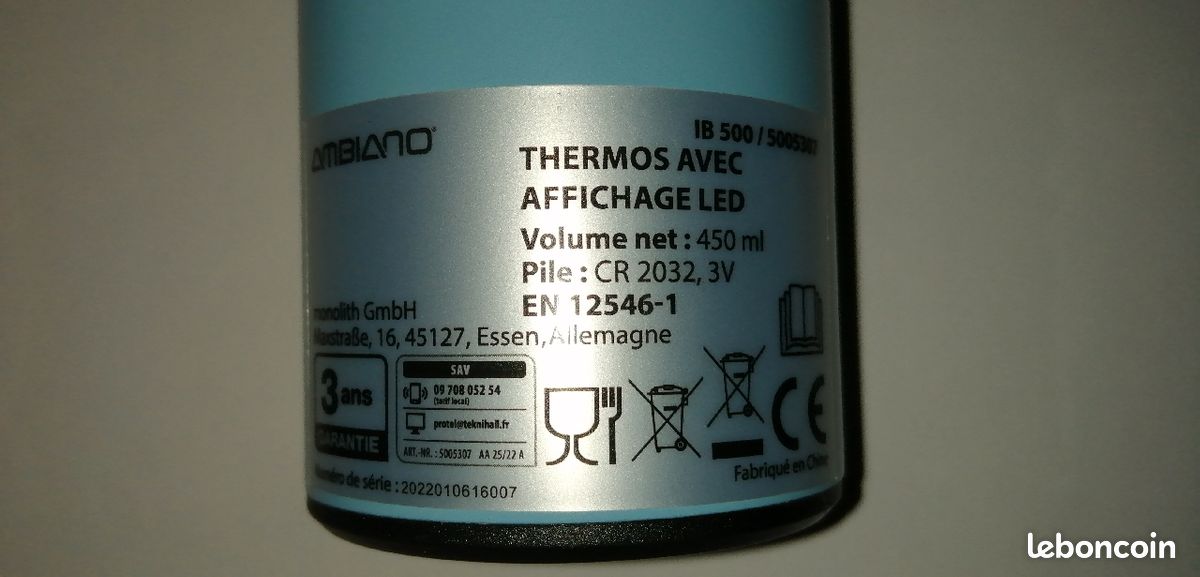 Thermos avec Affichage LED TT NEUVE (image 2)