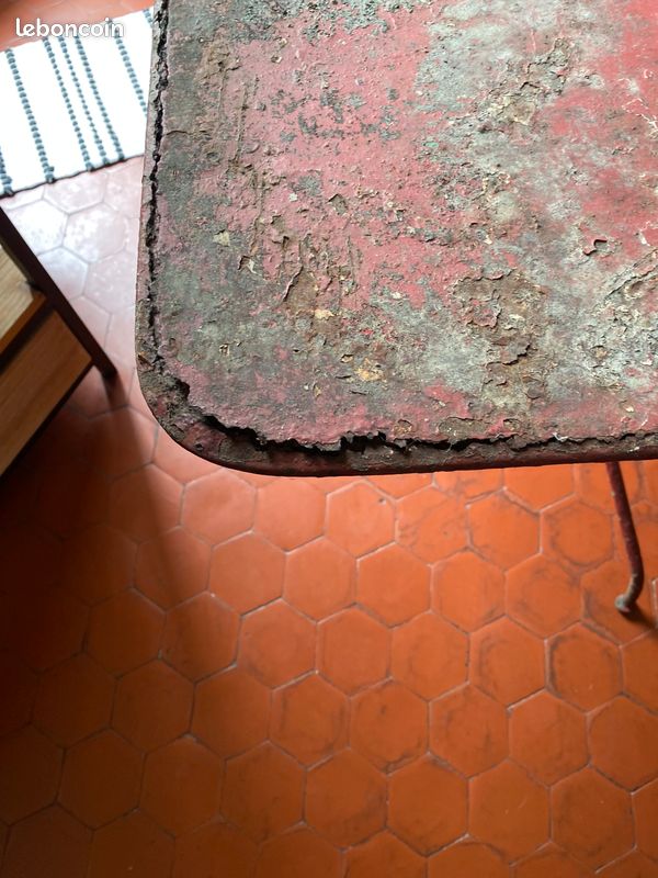 Table jardin fer ancienne trépied pliable (image 5)