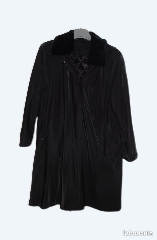 Beau manteau noir matelassé "CANDA" T42/44 (image 1)