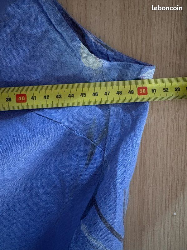 Robe d'été sans manches Made In Italy 100 % lin à fleurs Taille 38/40 (M/L) (image 10)