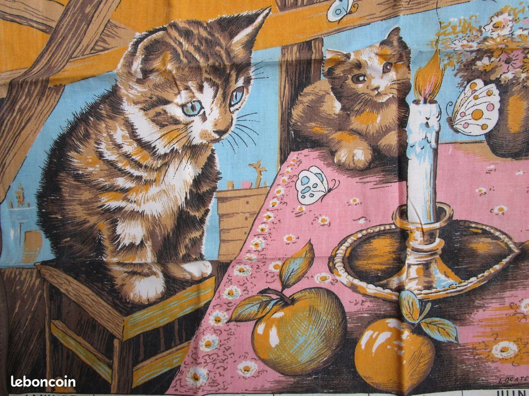 Disponible Torchon calendrier fleurs de 1978