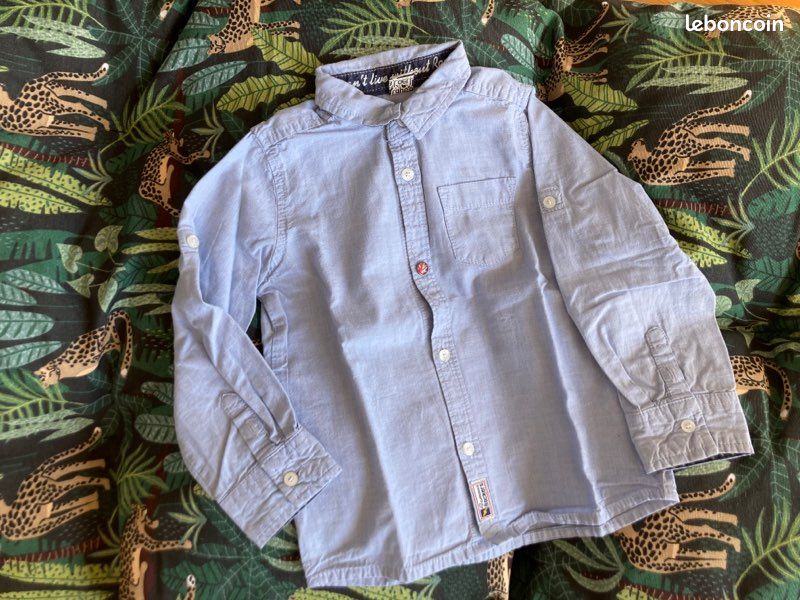 Chemise bleue type jean 3 ans (image 2)