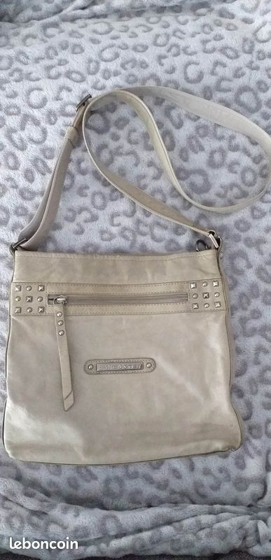 Sac Lancaster en CUIR Beige Bandoulière Femme Mode BEG Toulouse Launaguet RARE Bobo (image 3)