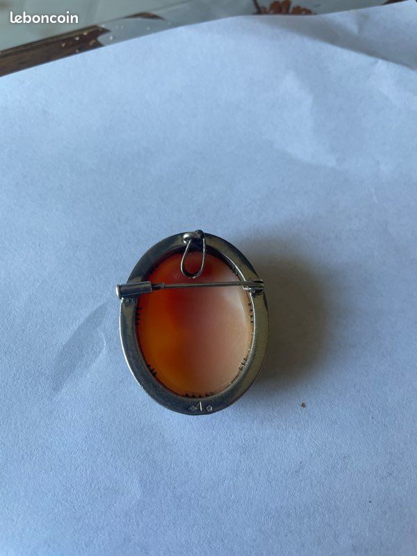 Camée Sur Monture Argent 800 - En Pendentif Ou Broche, Très Bon état, Bijou Vintage