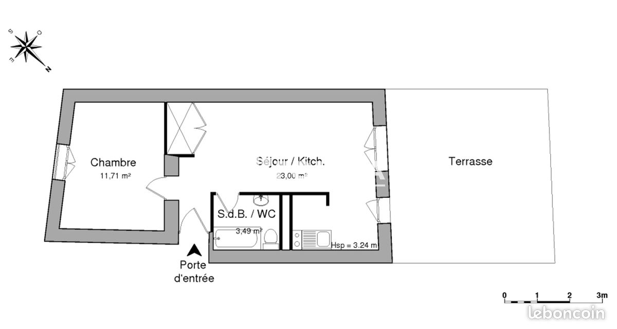 Appartement 2 pièces 38 m² · à Bordeaux · 38 m² · 654 €/mois
