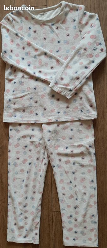 Pyjama Velours Vertbaudet Fille 2 Ans – Rose, Manches Longues, Antidérapant