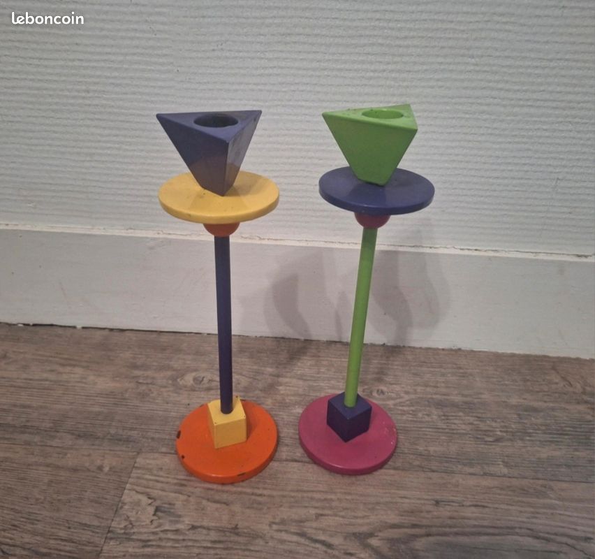 2 bougeoirs collector Ikea Konfetti Anna Efverlund Memphis