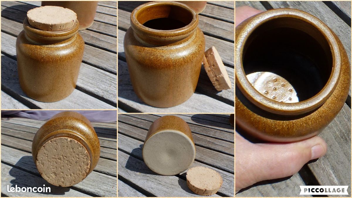 Petit pot en grès avec bouchon de liège (image 1)
