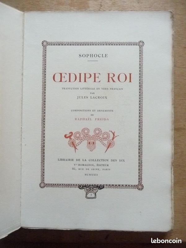 Livre - Oedipe Roi - Sophocle (image 5)