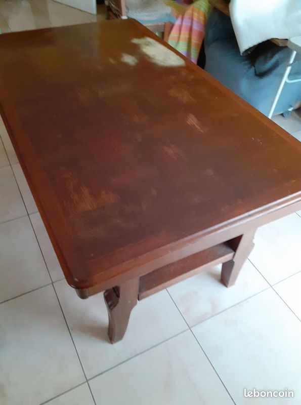 Table ancienne plateau marqueterie (image 2)