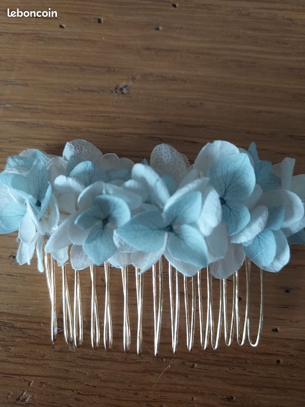 Peigne cheveux fleurs séchées mariage champêtre bohème (image 1)