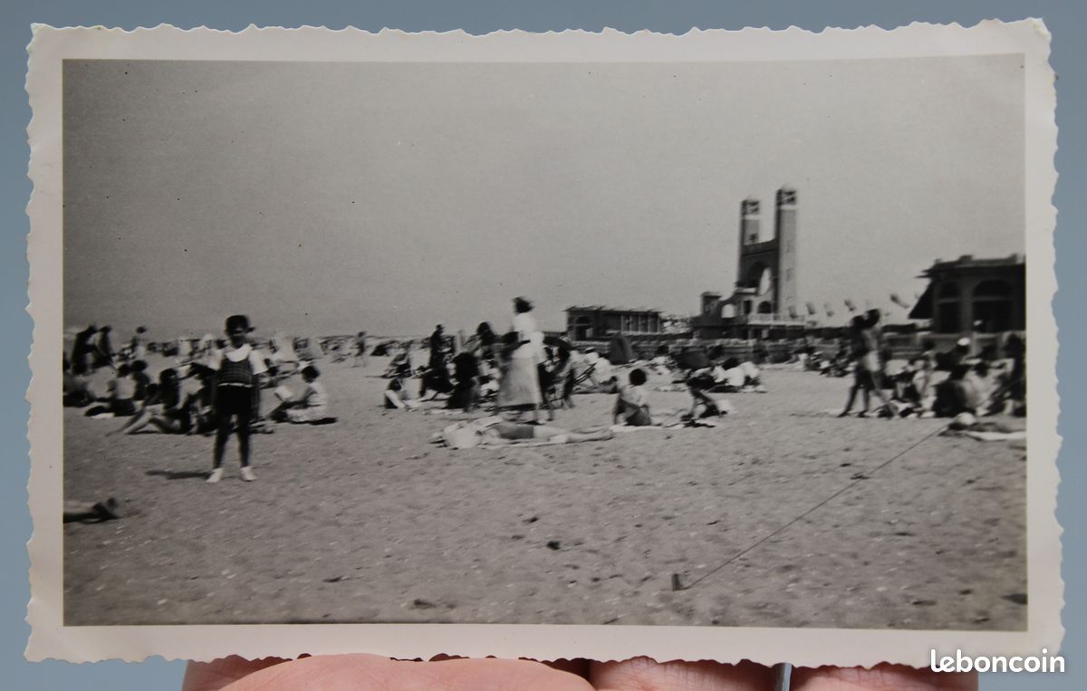 Ancienne photo photographie vintage bord de mer 1936 le touquet 
