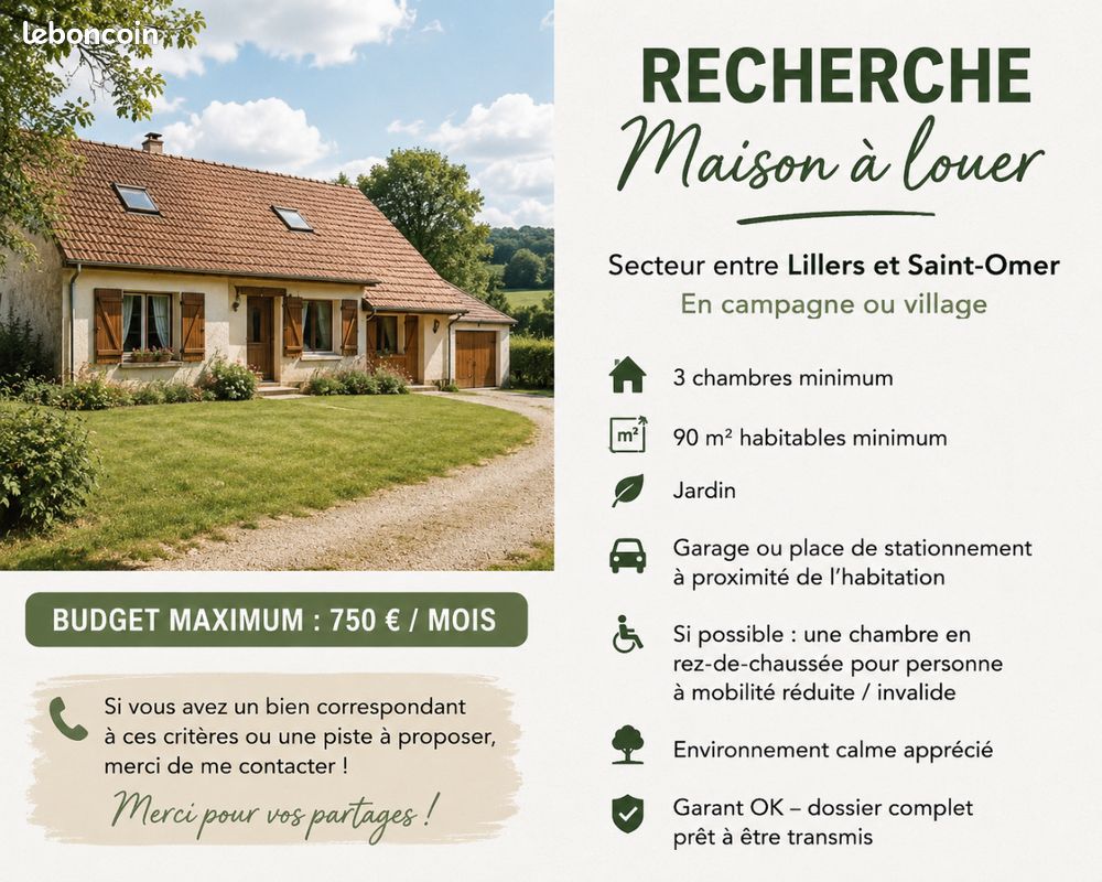 Maison 4 pièces 90 m² · à Nieurlet · 90 m² · 750 €/mois