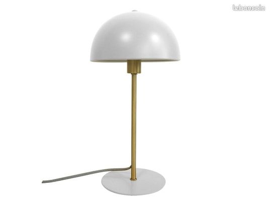 Lampe rétro blanche Leitmotiv Bonnet champignon metallique blanche. 10278 (image 1)