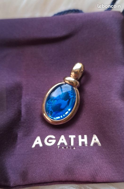 Pendentif Corset Masculin AGATHA Paris - Métal Argenté - Occasion Bon état Avec Pochon
