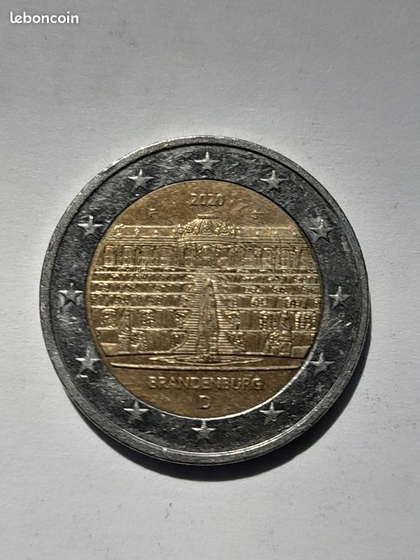 Pièce De 2 Euros Allemagne 2020 - Brandebourg, état Très Bon, Collection Rare