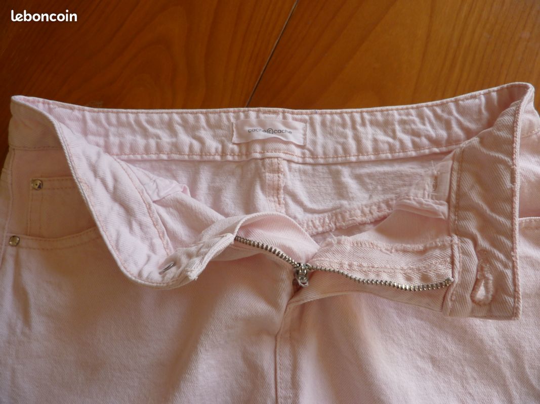 Jupe jean rose pâle Cache-Cache Taille 36 (image 3)