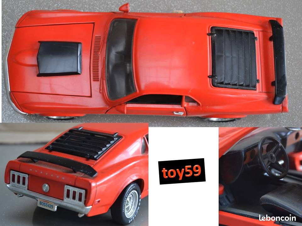 ERTL 1/18 Ford Mustang Boss 429 1970 – Orange, American Muscle, Sans Boîte