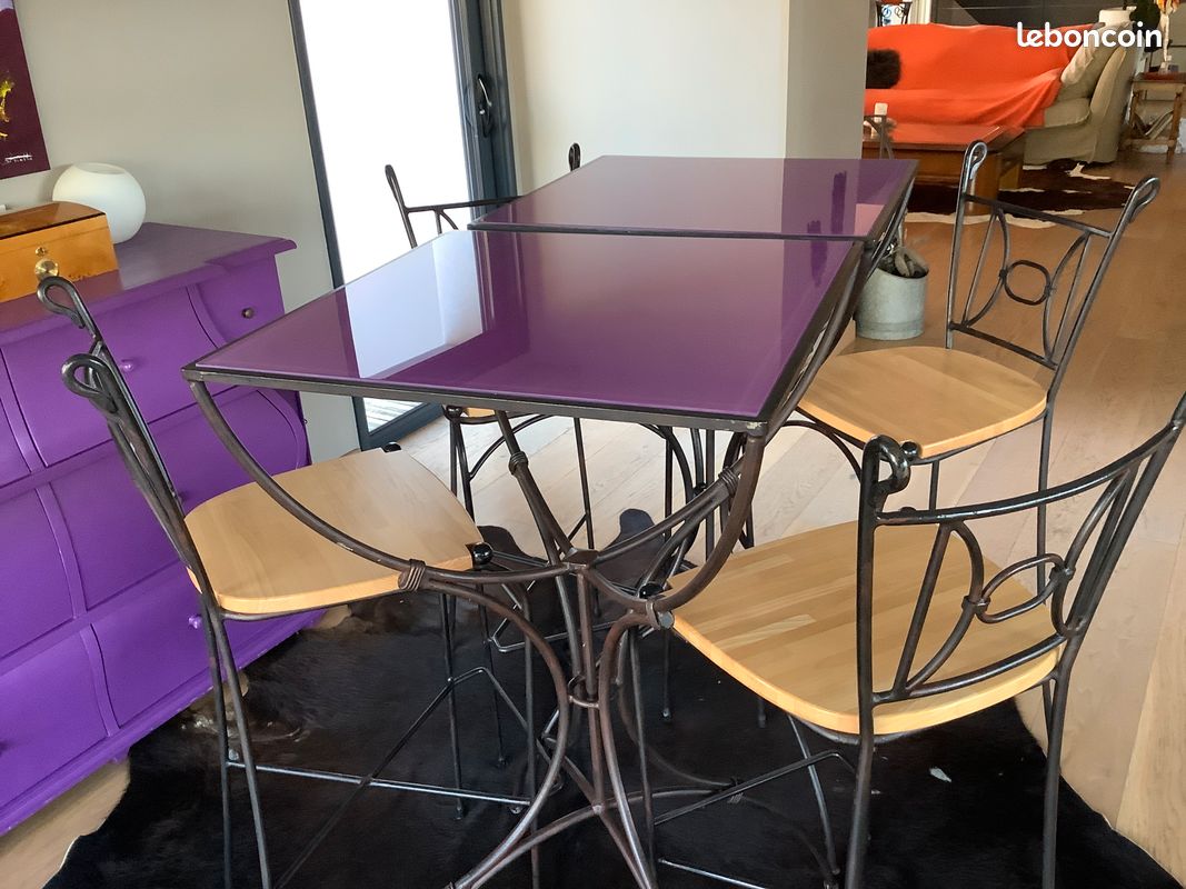 2 manges debout avec 4 chaises hautes (image 2)