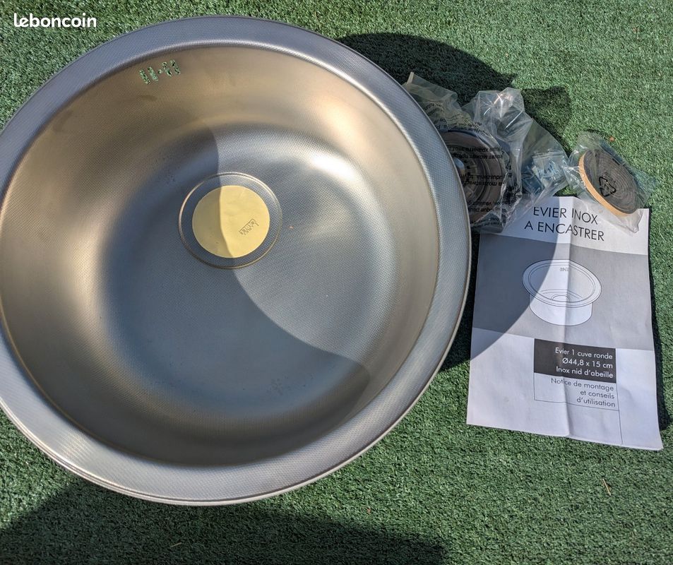 Évier rond inox à encastrer (image 1)