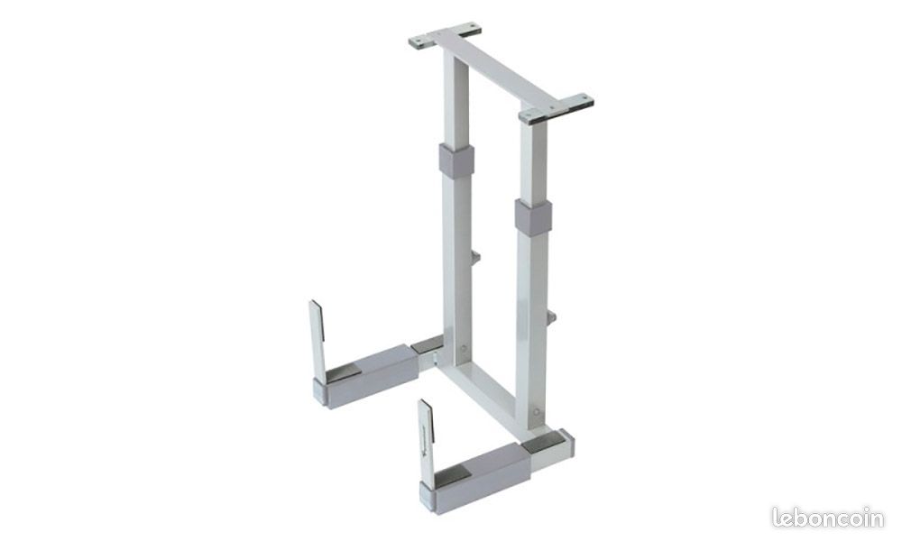 Support PC Sous Bureau Réglable Jusqu'à 35kg - Suspension Ordinateur Acier Noir Hauteur 50-530mm