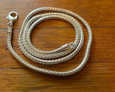 Collier à grandes mailles modernes en argent massif et - Catawiki