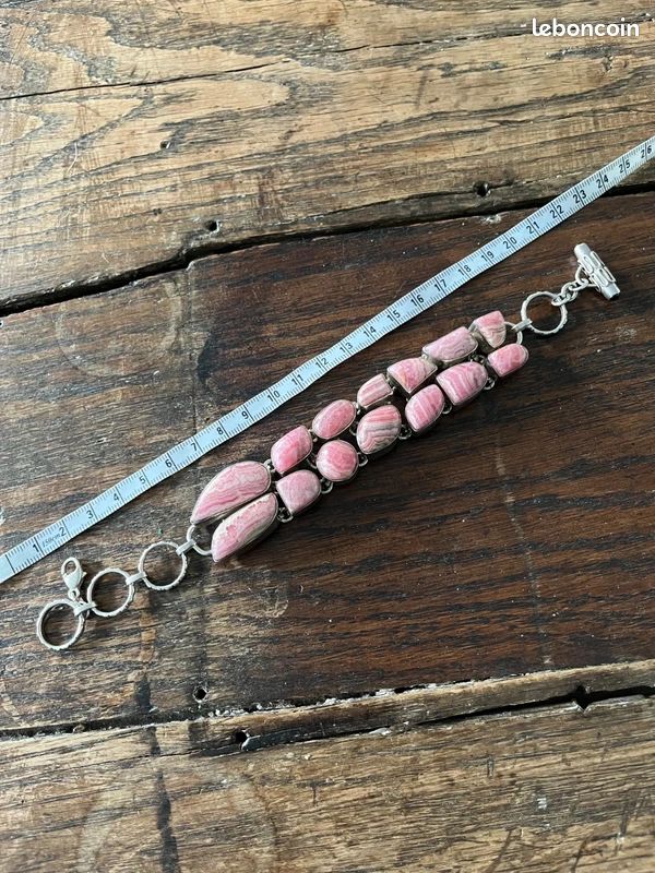 Magnifique bracelet argent et rhodochrosites (image 7)