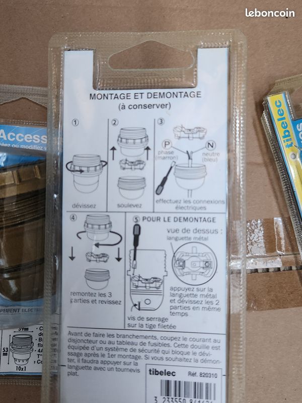 Douilles E27 Tibelec Neuves - Modèles Bakélite et Plastique (Coloris variés) (image 2)