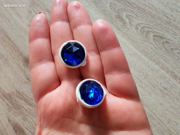 Boucles D'oreilles Clips En Plastique Vintage - Multicolore, Occasion (TBE)