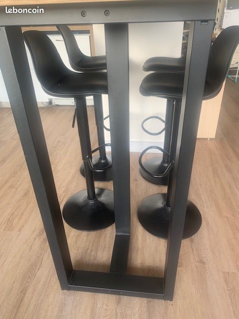Pieds de bar/table noir acier (image 3)