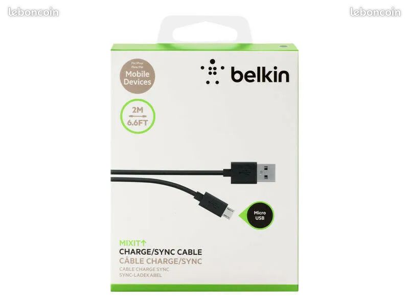 Cable USB Micro B avec switch charge/data - Semageek