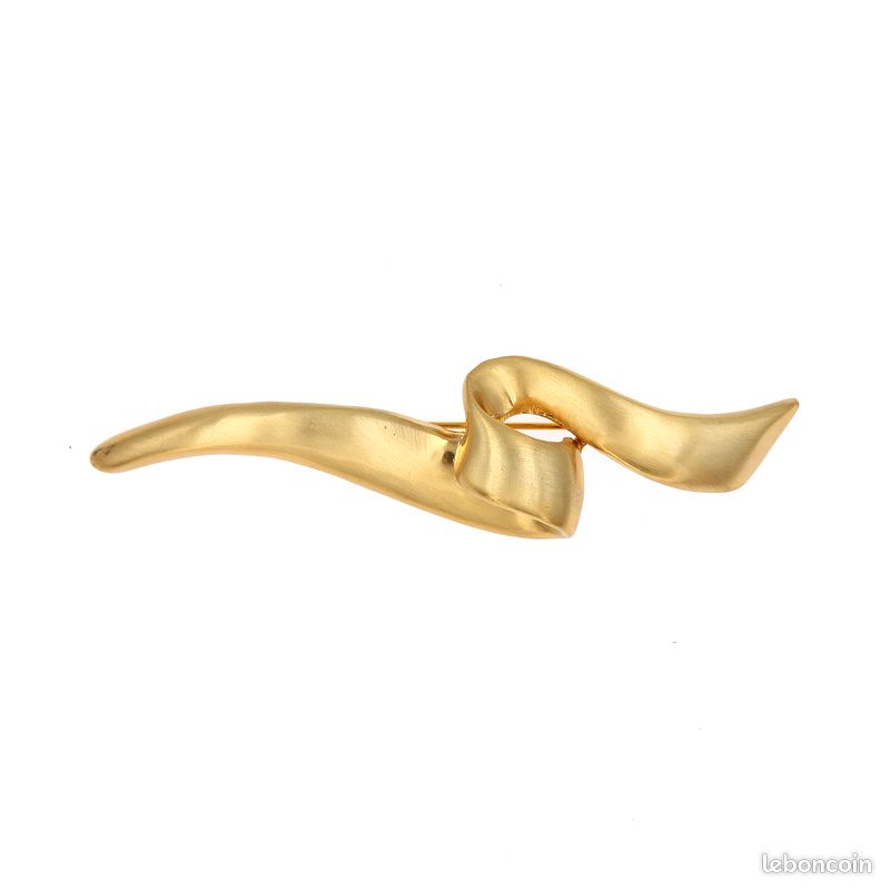 Broche Vintage Moderniste En Alliage Métal - Style Abstrait Vert | Bijou Ancien Créateur DLH