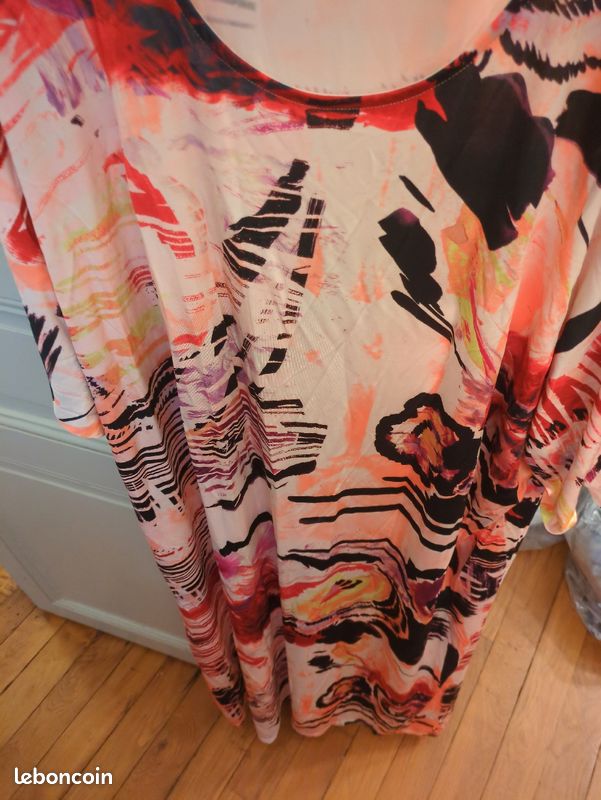 Robe longue été 54 56 polyester Ulla Popken avec ceinture (image 3)