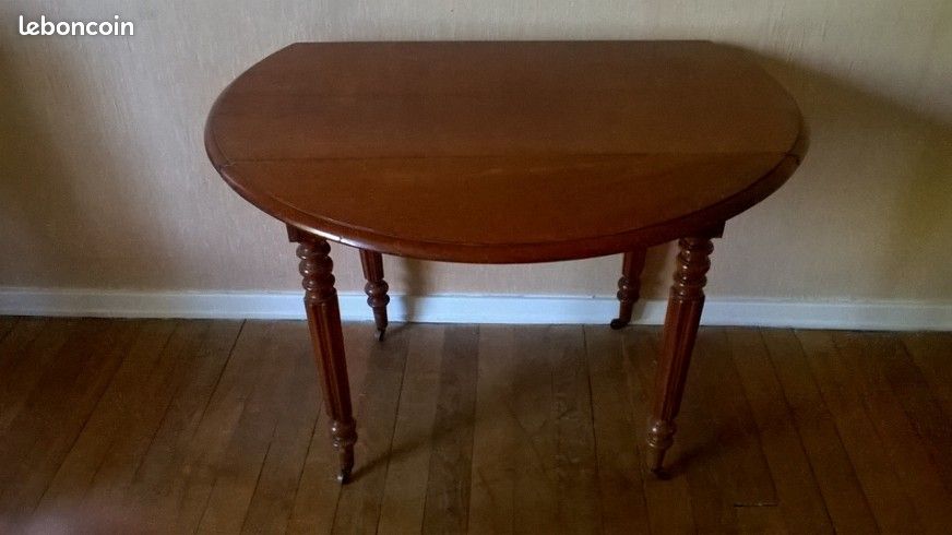 Table ronde ancienne à abattants - Style Louis-Philippe (image 4)