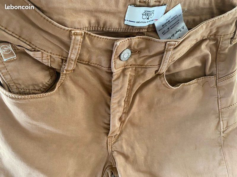 Pantalon le temps de cerise camel taille 36 (image 2)