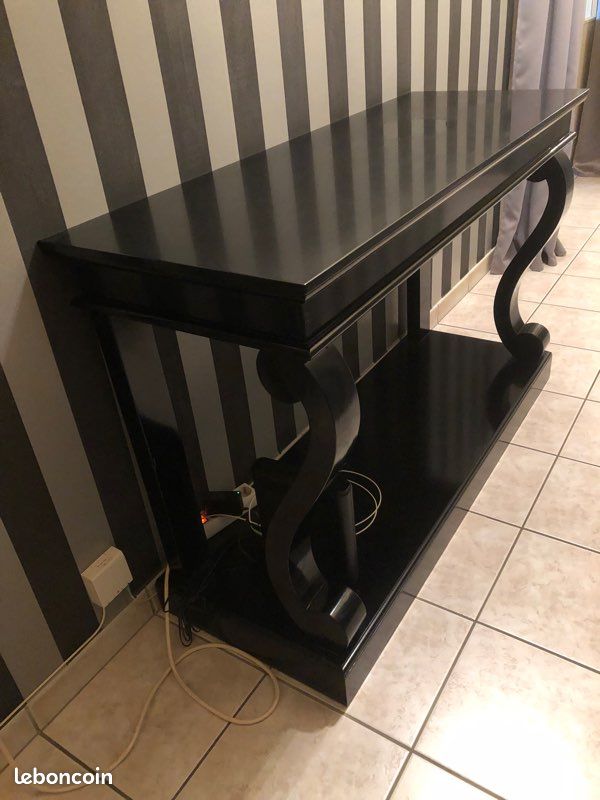 Console laquée noir maison du monde (image 2)